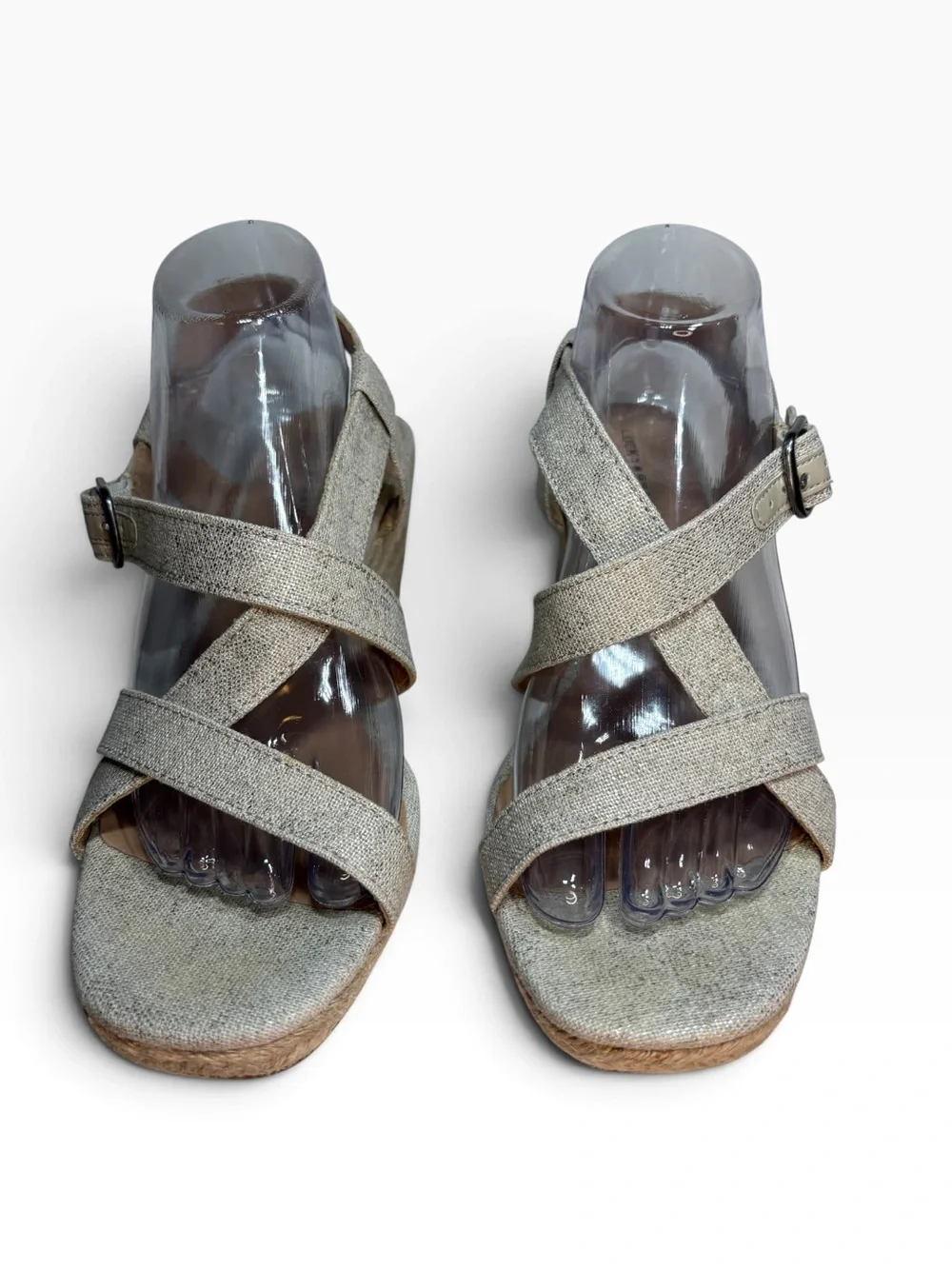 Lucky Brand Mytila Espadrille Wedge Sandals in Beige Gold Sz 10